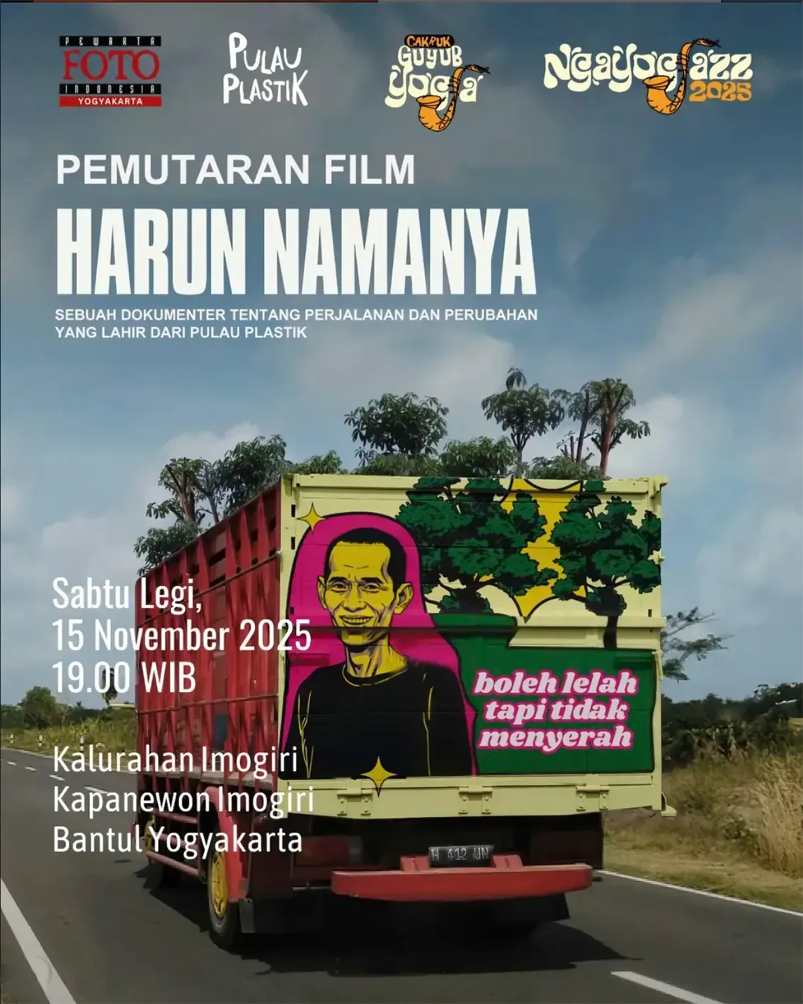 Poster pemutaran film Harun Namanya